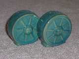 Wagonwheels shakers glazed peacock